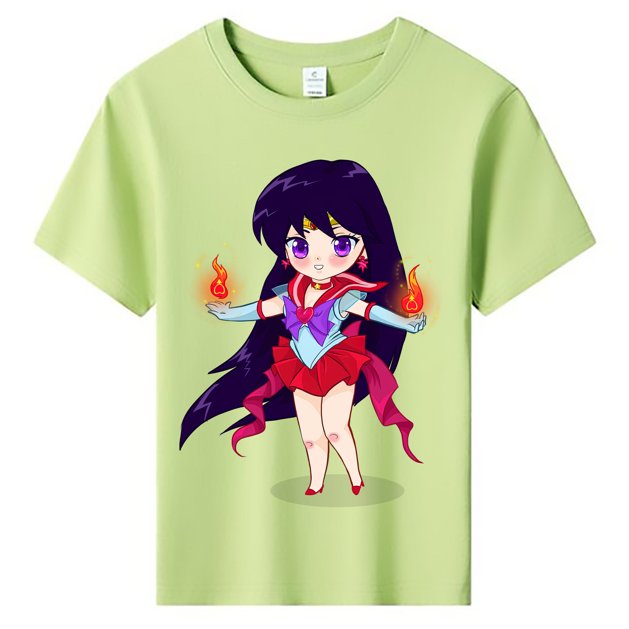 （画像用） 美少女戦士セーラームーン 火野レイ ひの レイ Sailor Moon Hino Rei （セーラーマーズ,Sailor Mars） 綿100％キッズTシャツ（フロントプリント）